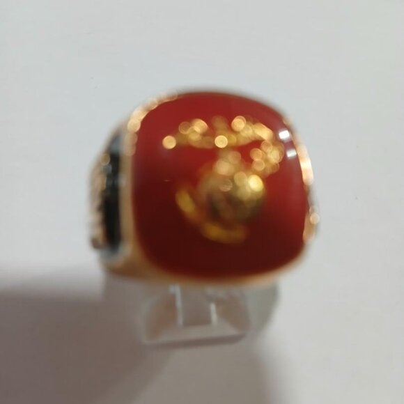 Marine Ring Red Military insignia Gold US Made NWT - Picture 7 of 9